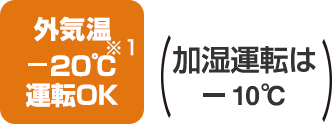 外気温-20℃運転OK